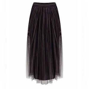 Brunello Cucinelli black stripe skirt